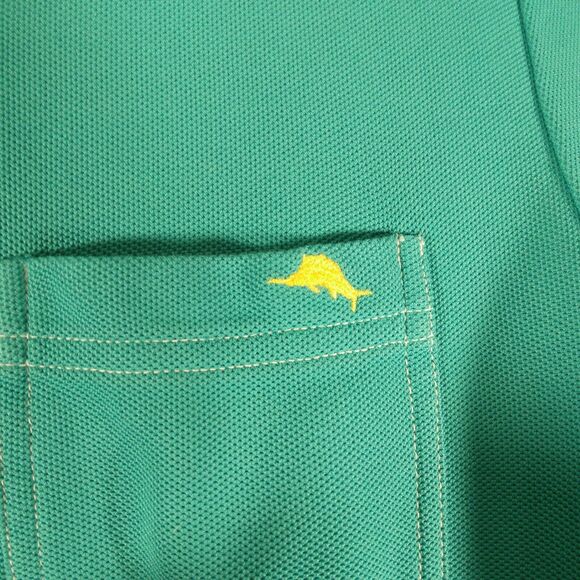 Tommy Bahama shirt mens M Medium teal green supima cotton blend short sleeve - Picture 3 of 8
